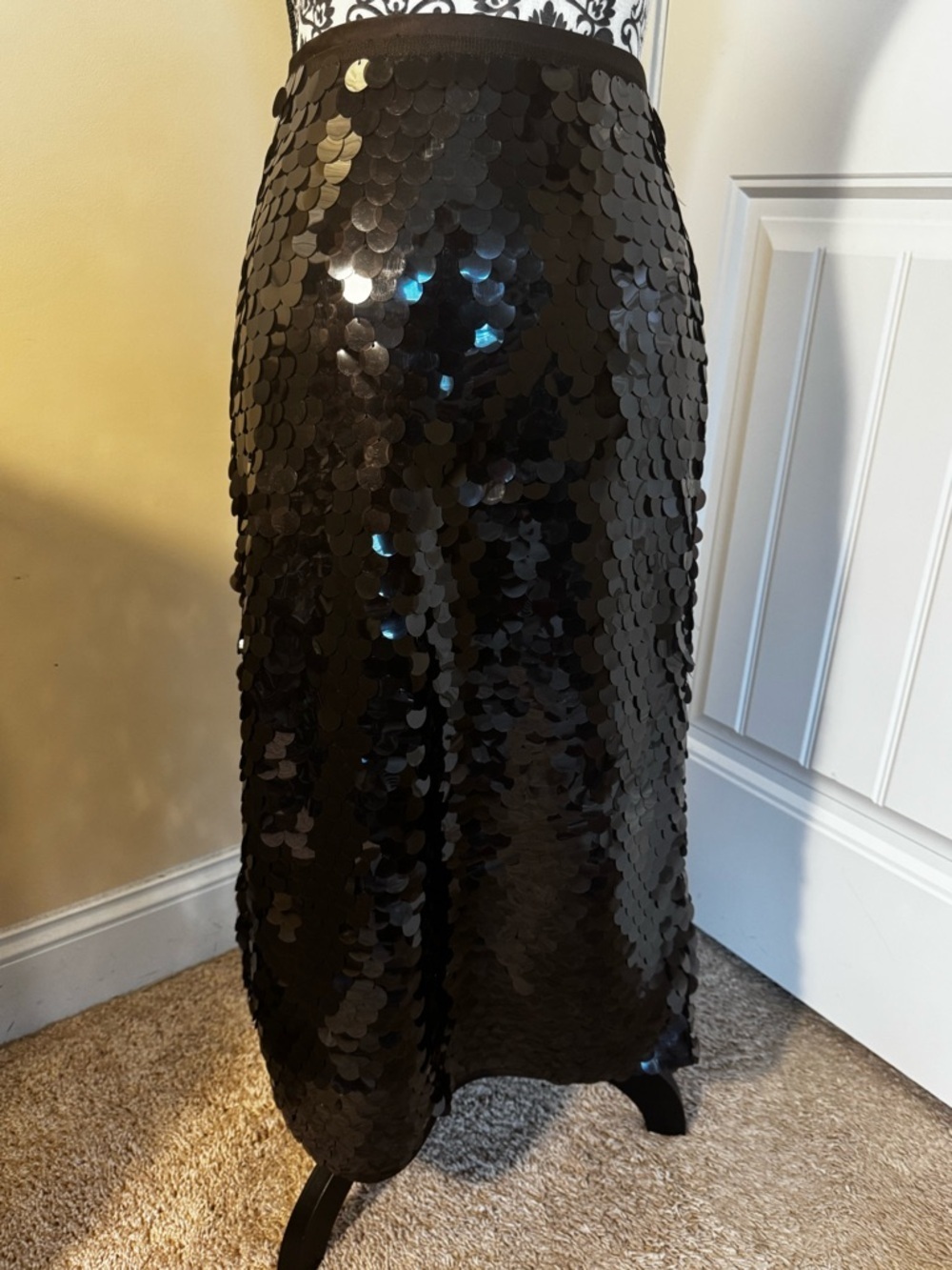 Hot Chocolate Sequin Midi Petite Skirt NWT